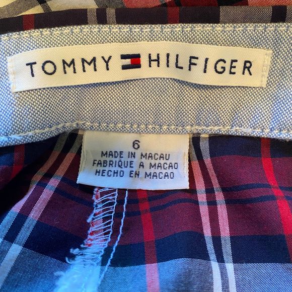 VINTAGE TOMMY HILFIGER woman's size 6 100% cotton plaid academia cropped pants - Picture 10 of 11